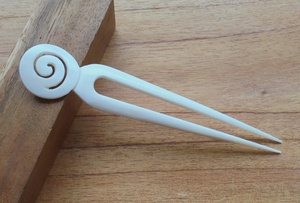 เครื่องประดับผมแกะสลักจากกระดูกควาย |   กิ๊บติดผมแบบธรรมชาติ - Product Image 6