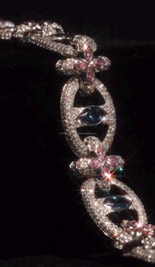 Handcrafted Pink Flower Tennis <b>Bracelet</b> Featuring Premium Lab Grown Diamonds And Fine Jewelry Appeal - Product Image 5