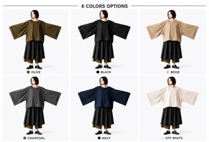 Top Japonés Transpirable con Logo y Mangas Kimono Extra Grandes para Mujer |   Camisa Batwing |   Túnica Holgada de Estilo Minimalista |   Harajuku - Product Image 3