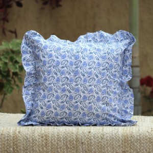 Floral Decorative Ruffle Cushion Covers Handmade Decorative Accent Bedroom Nursery Living Room <b>Throw</b> <b>Pillow</b> Cover with Ruffled - Product Image 1