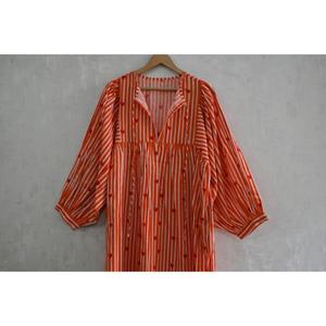 Vestido de Algodón Hecho a Mano para Mujer, Estampado Tradicional, Estilo Boho, Ropa de Verano - Product Image 4