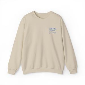 Sudadera de cuello redondo bordada Cousins Beach, unisex, de corte holgado, tejida en algodón, estilo casual para verano y streetwear. - Product Image 1