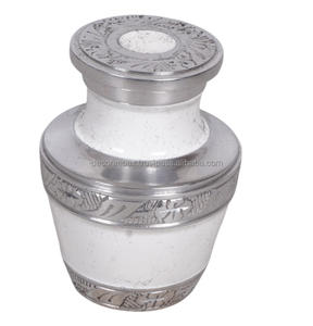 Blue Mini Aluminium Urn Natural Finish Glossy Durable Quality Lightweight Urn Classic American Style Funeral Urn - Product Image 3