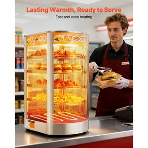 Scaldavivande a 5 livelli in acciaio inossidabile con luce LED da 800W e ripiani regolabili (86) - Product Image 2