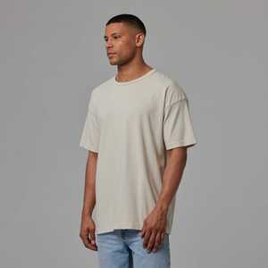 Camiseta de Hombre, Corte Regular, Color Beige Claro, 100% Algodón, Ecológica, Transpirable, Estilo Urbano, Informal, Manga Corta, Lisa, para Impresión Personalizada - Product Image 4