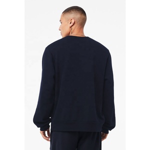 Sudadera con cuello redondo de algodón liso para hombre, Jersey masculino de gran tamaño con estampado de logo en blanco - Product Image 3