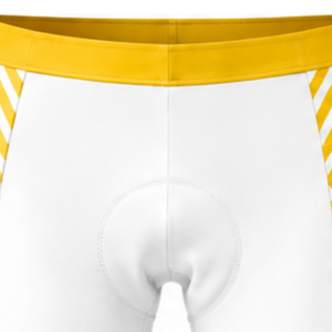 Ensemble de maillot et short de cyclisme personnalisé jaune et blanc, manches courtes, fermeture éclair intégrale, séchage rapide, rembourré, uniforme de course cycliste, vêtements de sport d'équipe - Product Image 5