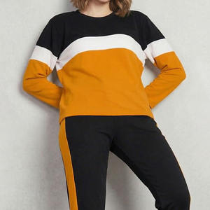 Conjunto Deportivo de Felpa de Algodón Grueso Ecológico para Mujer, con Bloques de Color, Sudadera con Capucha y Pantalones Jogger, Logotipo Personalizado, Informal, para Invierno - Product Image 6