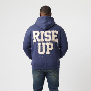 Sudadera con Capucha para Hombre, Talla Grande, Estilo Holgado, Bordada, Desgastada, Hombros Caídos, 100% Algodón, Forro Polar, Manga Larga, para Invierno - Product Image 2