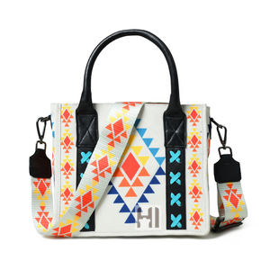 Sac fourre-tout en toile de coton personnalisé fait à la main Sangle en cuir véritable Conception aztèque écologique Nylon personnalisé pratique transporter - Product Image 1