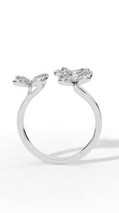 Bague papillon ouverte classique en diamant de laboratoire taille poire et taille marquise, or 18 carats, vente en gros, fabricant et fournisseur de bijoux fins OEM - Product Image 6