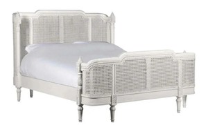 Italian Design White <b>Rattan</b> <b>Bed</b> <b>Frame</b> Traditional Design Headboard and Footboard Bedroom Furniture - Product Image 4