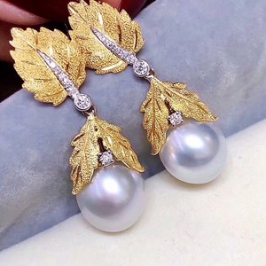 Pendientes Colgantes de Plata de Ley S925 con Perla Natural de 9-10 mm, Diseño Versátil Impecable, Apuesta por tu Corazón a un Vistazo - Product Image 1