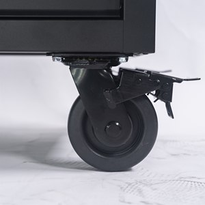 Wholesale CSPS 76cm 7 <b>Drawer</b> Mobile Tool Cabinet Matte Black Powder Coated Steel Wooden Top OEM 680kg Load Capacity for Garage - Product Image 6