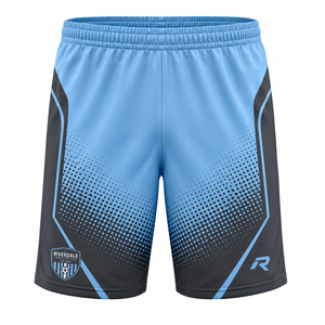 Pantalones Cortos Deportivos para Hombre RIVERDALE ATHLETIC CLUB, Absorbentes de Humedad, Azul y Negro Degradado, Sublimados, Cintura Elástica, 100% Poliéster, para Todas las Temporadas - Product Image 1