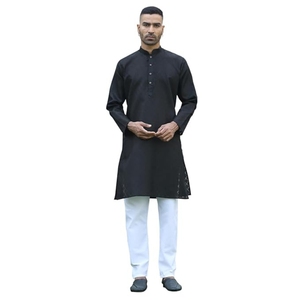 Conjunto de Kurta y Pijama de Algodón para Hombre, Diseño Tejido, Ropa Étnica Tradicional, Atuendo Festivo, para Bodas y Casual - Product Image 1