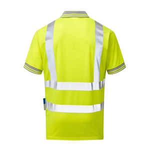 Camiseta Polo de Poliéster Amarillo de Alta Visibilidad Soban Personalizada, Ropa de Trabajo de Seguridad Reflectante de Secado Rápido, Certificación CE, Manga Corta, Unisex - Product Image 3