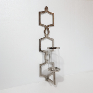 Aluminum Metal Unique Shape Silver Plated Wall <b>Sconces</b> Candle Holders Luxury Home <b>Lighting</b> Decoration Excellent Quality - Product Image 1