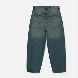 Pantalon vintage personnalisé en denim déchiré à jambe droite Jeans pour hommes Streetwear Pantalon baggy Hip Hop écologique lavé à la pierre - Product Image 4