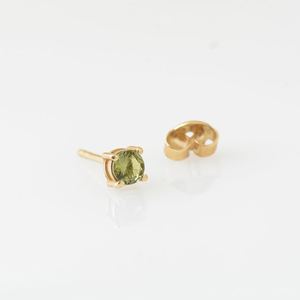 <b>Green</b> Tourmaline Bezel Setting Stud <b>Earrings</b> 925 Sterling Silver 14K Gold Rhodium Solitaire Birthstone Luxury Jewelry Gift - Product Image 4