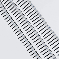 Vis à cloison sèche à filetage fin, collées en chaîne, tête plate en forme de trompette, phosphatées noires, autotaraudeuses pour plaques de plâtre