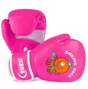 High Quality Zebra Sports <b>Custom</b> Logo Printed PU Leather Breathable Hook Loop Closure Kickboxing <b>MMA</b> Sparring <b>Gloves</b> - Product Image 5