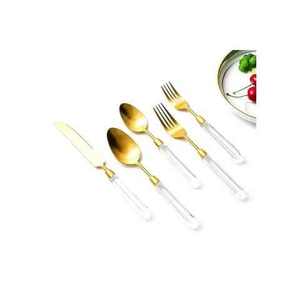 Ensemble de fourchettes en acier inoxydable de qualité supérieure indienne, manche en résine, écologique, plaqué argent, finition miroir, luxe moderne, pour mariage et dîner - Product Image 2