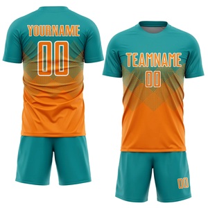 เสื้อฟุตบอลแบบซับลิเมชั่นสั่งทำพิเศษสำหรับผู้ชาย แขนสั้น ระบายเหงื่อได้ดี ผลิตจากโพลีเอสเตอร์ ชุดทีม ดีไซน์ไล่เฉดสี - Product Image 1