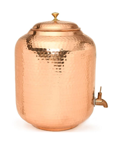 Distributeur d'eau en cuivre pur de haute qualité avec couvercle en cuivre, luxueux pour la décoration intérieure, pot de stockage d'eau martelé - Product Image 4
