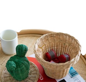 Cesta de Mimbre con Forma de Cactus, con Tapa, Decorativa, para Almacenamiento de Plantas, Organizador de Llaves para Mesa, Regalo para Guardería - Product Image 3