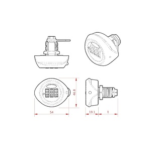 RL-9047 3 Number Combination Cam <b>Lock</b> for Storage <b>Box</b> Mailbox Locker Cabinet Zinc Alloy Round Password <b>Lock</b> - Product Image 6