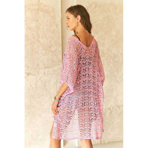 ADORA <b>Crochet</b> Swimsuit Cover up Tunic <b>Top</b> - Product Image 2