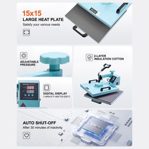 Pressa a Caldo 8 in 1 per Trasferimento Termico, Pressa per Tumbler da 6-30 oz, Rotazione a 360 Gradi, 15x15 Pollici, per T-shirt - Product Image 6