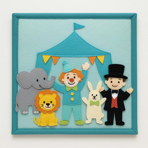 Libro de Actividades de Fieltro Big <span class=keywords><strong>Circus</strong></span> |   Juguete Mágico Interactivo para Niños Pequeños |   Libro Sensorial Educativo Hecho a Mano para Niños Pequeños, Juguetes Sensoriales - Product Image 3