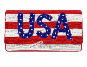 Pochette perlée personnalisée avec motif lèvres, sac de soirée fait main, sacs à main pour femmes en gros - Product Image 1