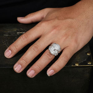 Men's 22K Gold Plated Diamond <b>Ring</b> Round Brilliant Cut Hiphop Style Everyday Wear Jewelry - Product Image 3