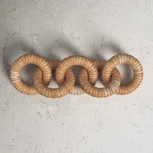LAMETIERARTZ Cadena de Eslabones de Madera Hecha a Mano, Color Natural, Tallado a Mano, Patrón Horizontal, Forma Ovalada, Decoración India para el Hogar - Product Image 3