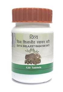 Divya <b>shilajeet</b> rasayan vati 40gm IHO ayurvedic healthcare supplement strength and semen enhancer vata shamak herbal wellness - Product Image 2