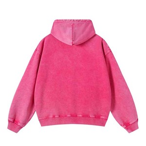 Unisex Oversized <b>Pink</b> Hooded Sweatshirt 100% Cotton French Terry Plain Dyed Casual Pocket <b>Hoodie</b> Autumn Wear - Product Image 6
