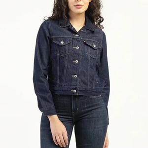 Nouvelle Arrivée Veste en Jean Personnalisée pour Femme 100% Coton Imperméable Réversible Doublure en Coton Tissé Respirant Boutons Décontractés Foncés - Product Image 5