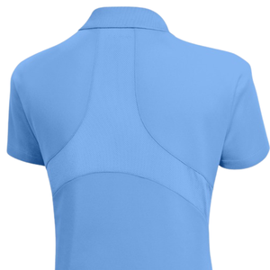 Polo en maille bleu clair pour femme, anti-humidité, avec broderie, manches courtes, col, vêtement de performance sportive pour le golf - Product Image 4