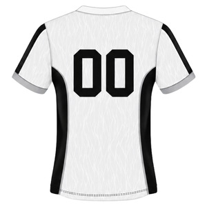 Camiseta de Rugby Blanca y Negra de Manga Corta con Cuello en V, Uniforme de Equipo Personalizado, Transpirable, para Entrenamiento Deportivo - Product Image 2