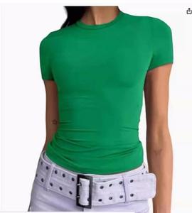 เสื้อยืดผู้หญิงคอโอ ทรงหลวม ผ้าคอตตอนถักคุณภาพสูง 260gsm 100%  แบบลำลอง  รับสกรีนโลโก้ ขายส่งเกรดพรีเมียม - Product Image 2