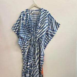 Lote al por mayor de caftanes de seda crepé vintage, vestidos caftán de seda sari, vestidos maxi para mujer - Product Image 1