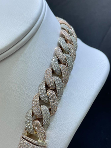 Cadena Cubana de Oro de 14k para Hombre, Chapada en Oro, con Diamantes Cultivados en Laboratorio, Joyería Brillante de Moda Hip Hop para Bodas y Fiestas - Product Image 1