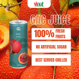 Jus de Gac Purée Fraîchement Pressé en Boîte 250ml 330ml, 40% de Gac, OEM, Marque Privée, Fabricant Vietnamien - Product Image 3