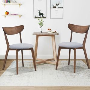Set di 2 Sedie da Pranzo Imbottite con Schienale Curvo - Product Image 1