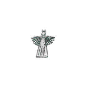 Colgante de Ángel Metálico, Adorno Plateado Texturizado, Decoración Colgante Hecha a Mano Ecológica con Detalles Verdes para Regalo Espiritual o Decoración Festiva - Product Image 2