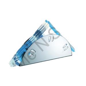 Servilletero de diseño de acero inoxidable para mesa, nuevo organizador de servilletas, servilletero independiente moderno con diseño en forma de D - Product Image 1