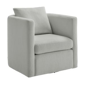 Poltrona Girevole Sutton in Tessuto Performance Grigio Chiaro per Soggiorno - Product Image 1